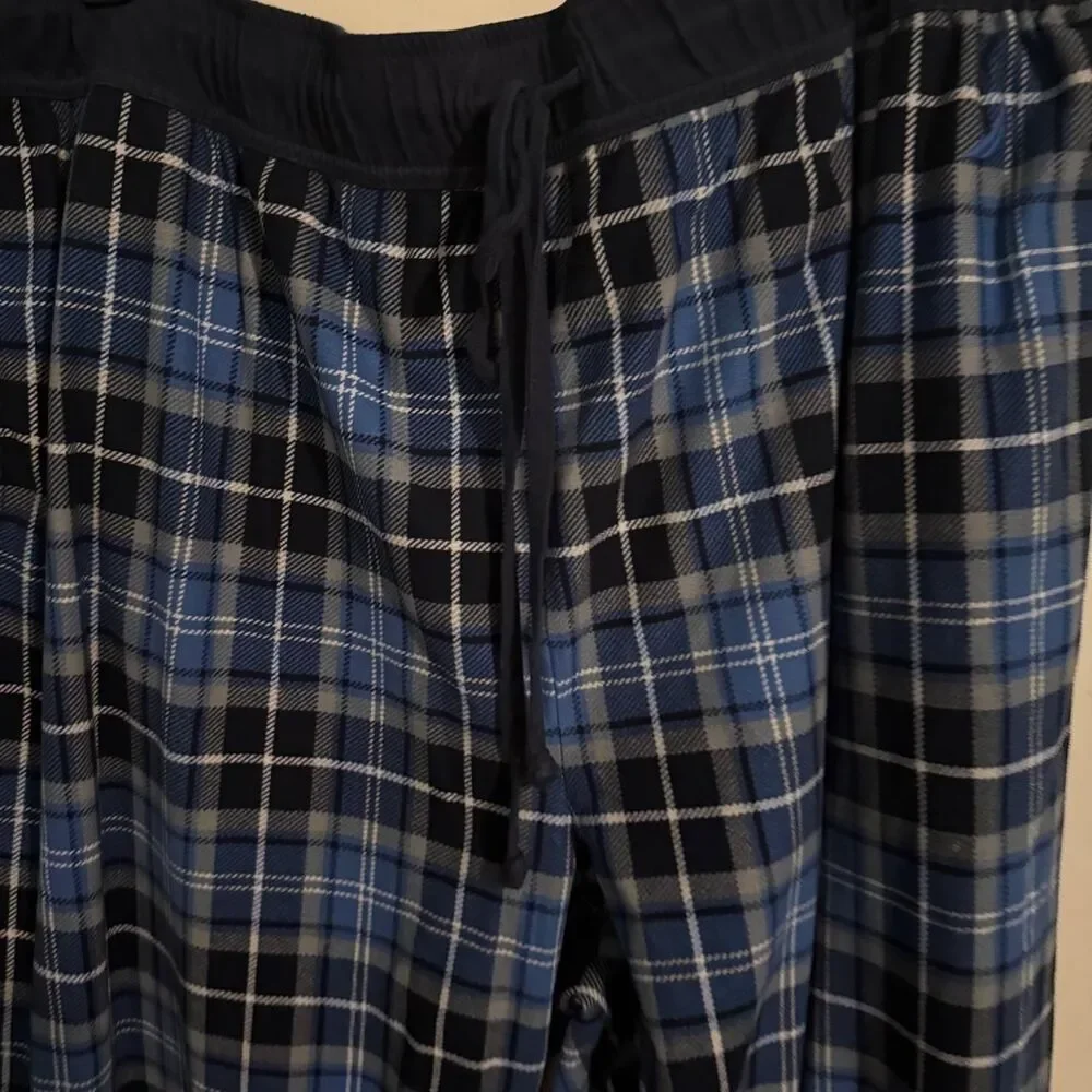 Nautica Pajama Pants Mens XL Blue Plaid Sleepwear Loungewear Sleep Comfort